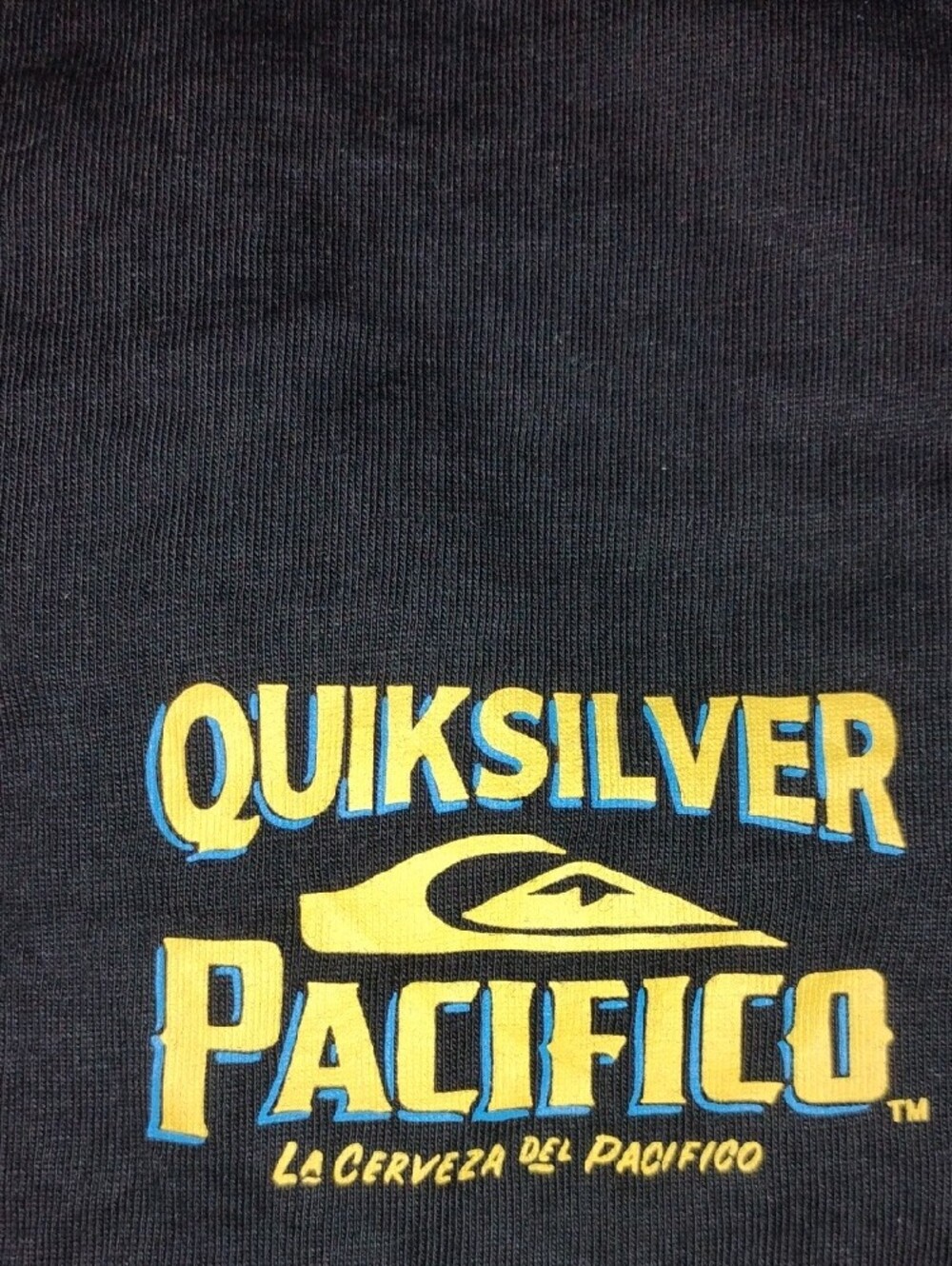 Quiksilver Black Tee with Blue and White Pacifico Logo